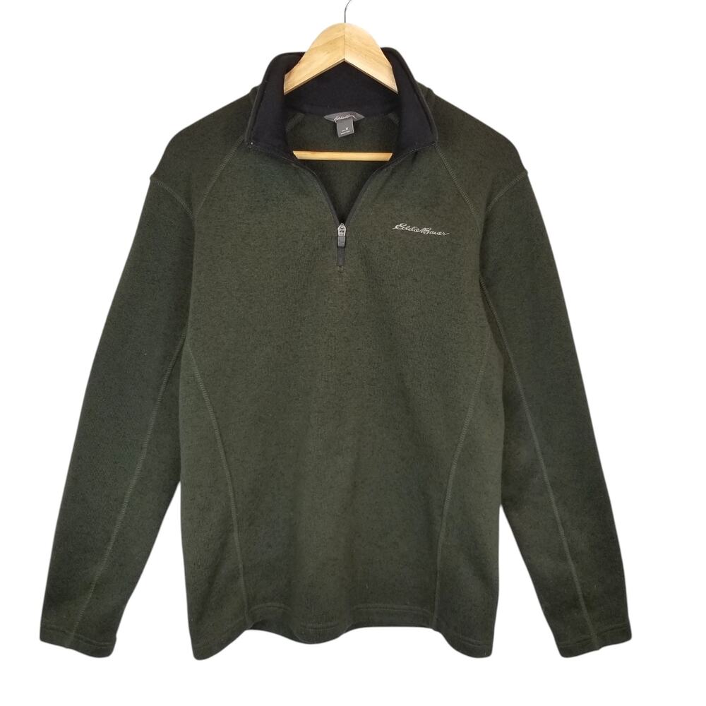 Eddie Bauer Men's Forrest Green 1/4 Zip Sweater Size Medium